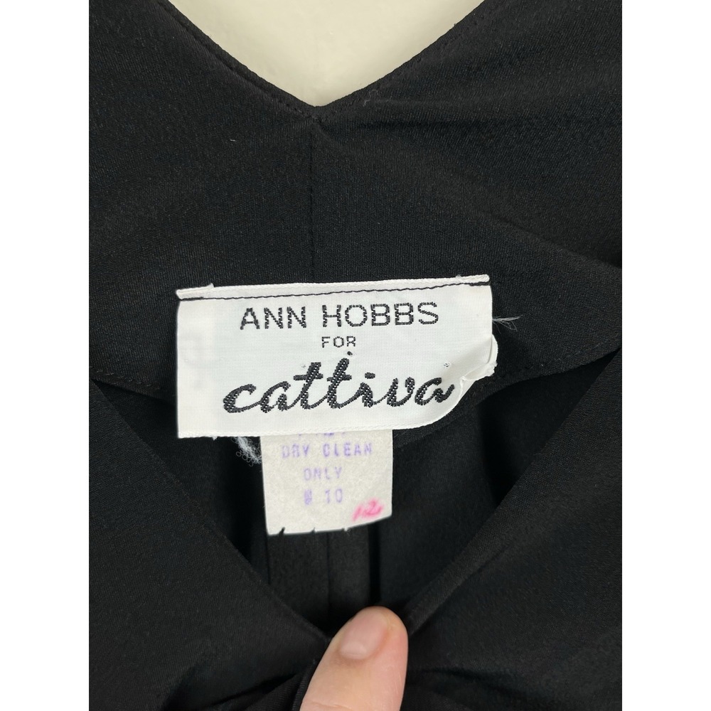 Ann Hobbs for Cattiva Black Layered Evening Dress Fairygoth 10 Vintage 90's - Picture 3 of 8